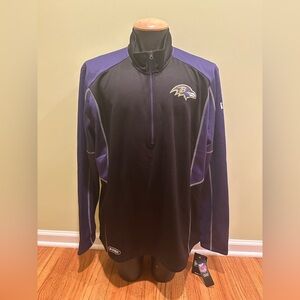 Men's New Era Black Baltimore Ravens Combine Authentic  Half-Zip Size XXL